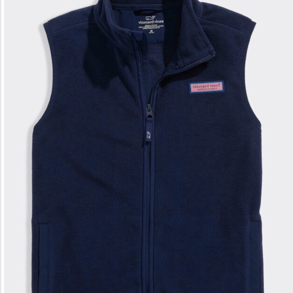 Vineyard Vines Navy Fleece Zip Vest for Kids